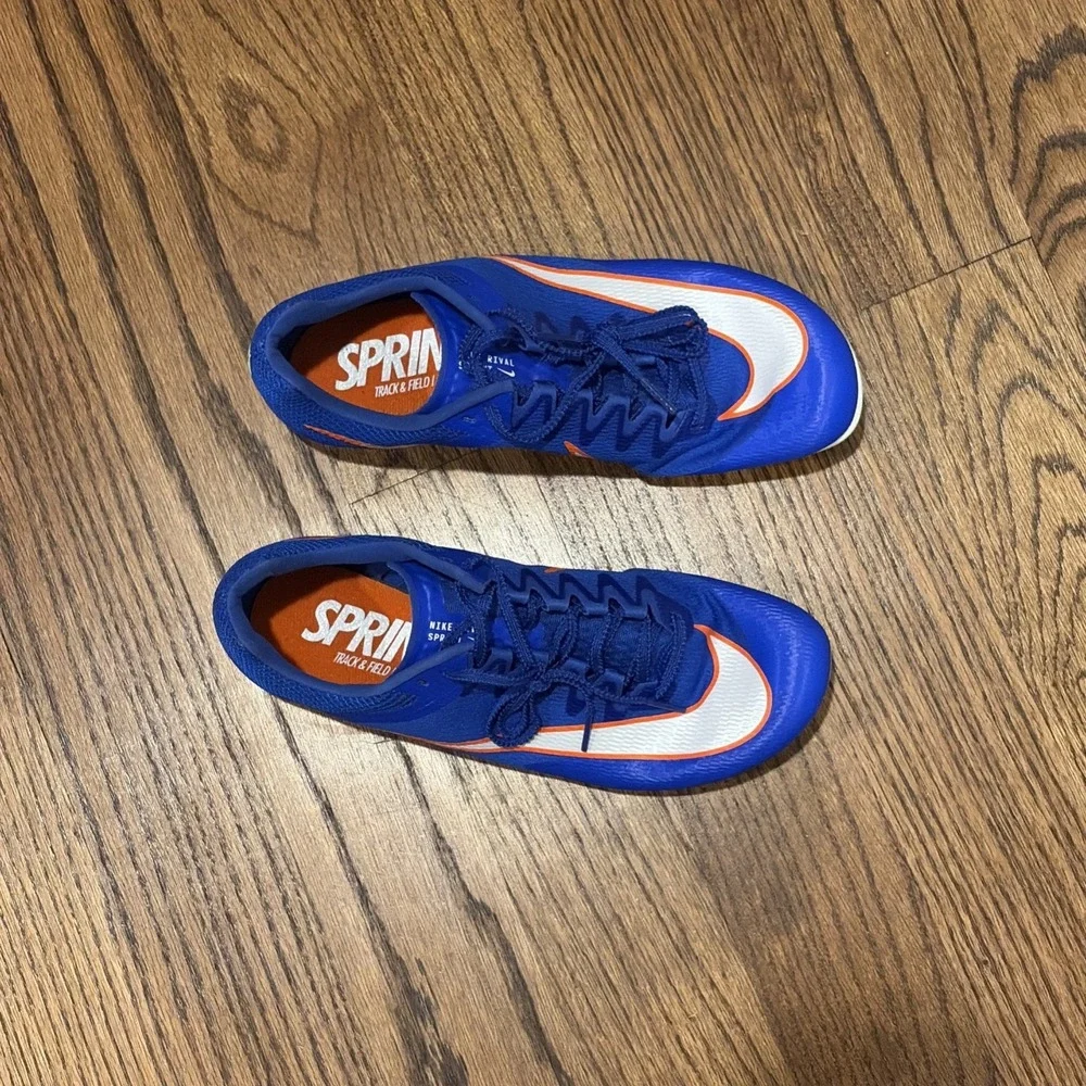 Nike Zoom Rival Sprint Track Spikes Shoes Blue White Men's Size 9 DC8753-401
